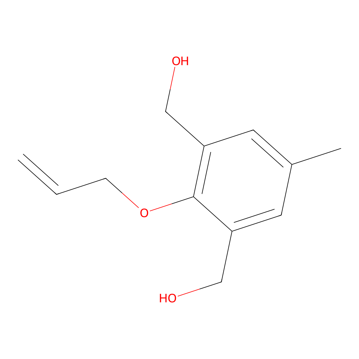 (2-Allyloxy-3-hydroxymethyl-5-methyl-phenyl)-methanol molecular structure, CAS 7259-92-9