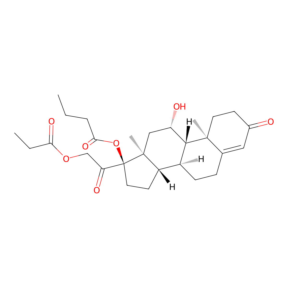 Hydrocortisone buteprate molecular structure, CAS 72590-77-3