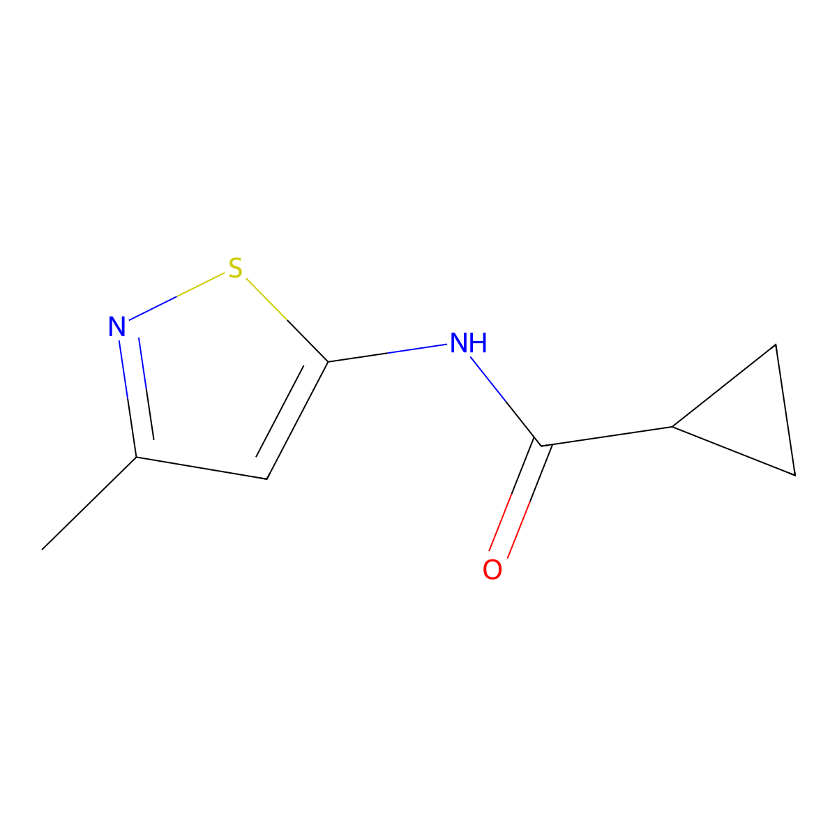 N-(3-methyl-1,2-thiazol-5-yl)cyclopropanecarboxamide molecular structure, CAS 72592-14-4