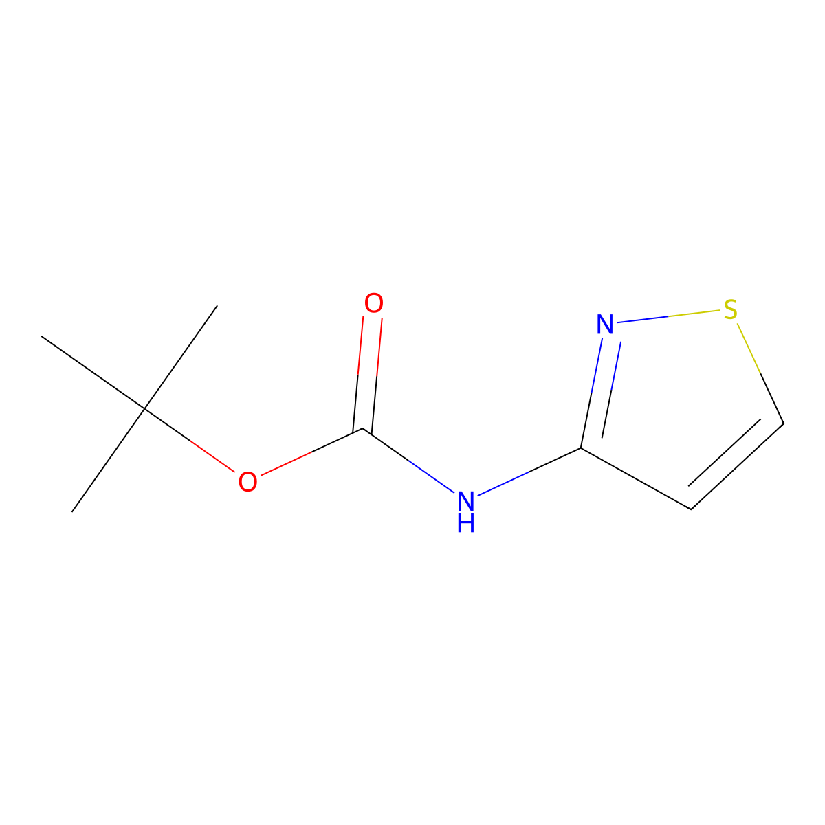 Tert-butyl isothiazol-3-ylcarbamate molecular structure, CAS 72592-18-8
