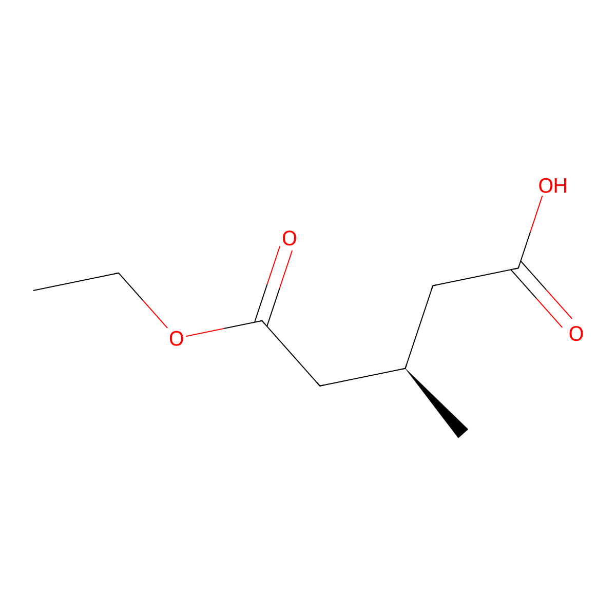 (R)-1-Ethyl hydrogen 3-methylglutarate molecular structure, CAS 72594-19-5