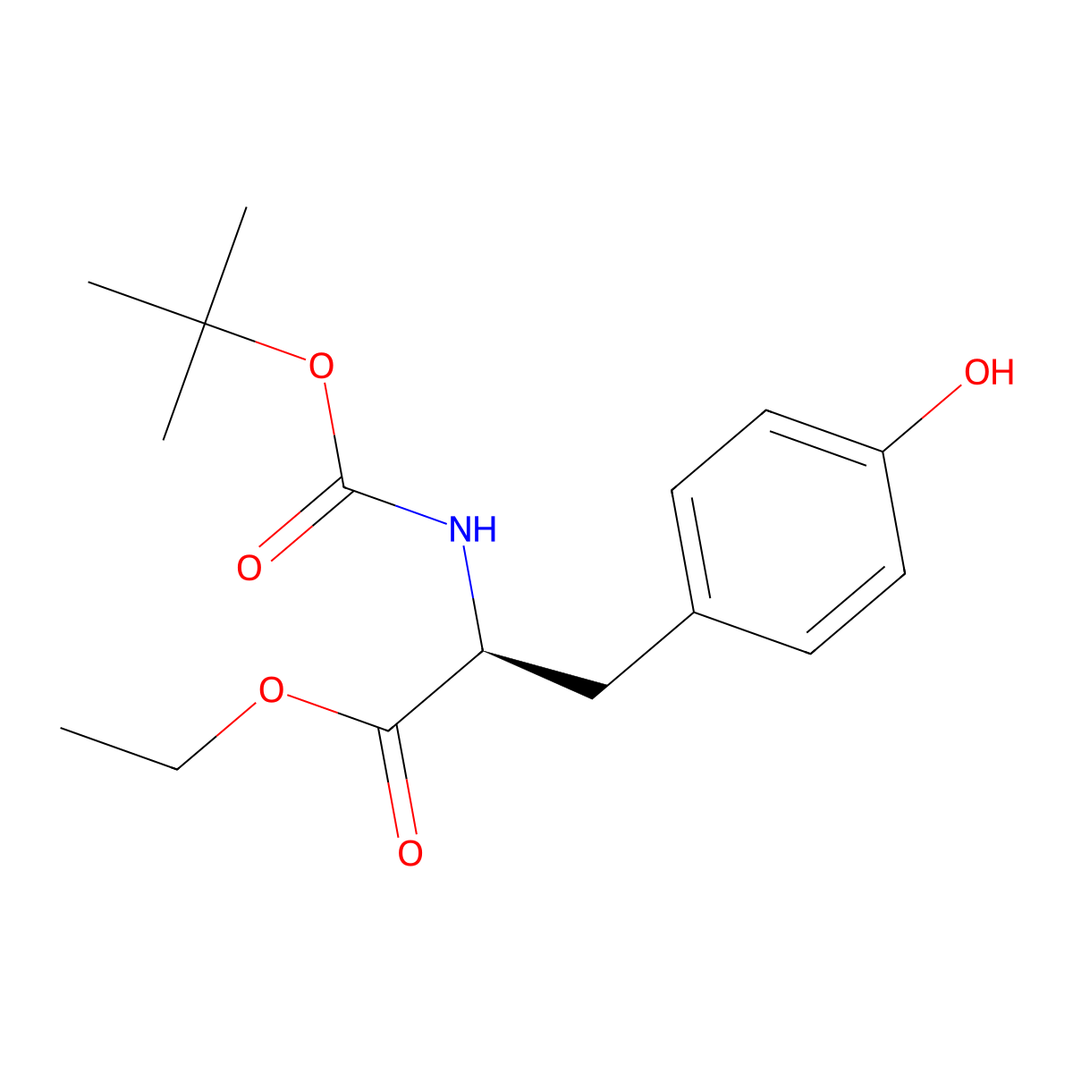 Ethyl N-(tert-butoxycarbonyl)-L-tyrosinate molecular structure, CAS 72594-77-5