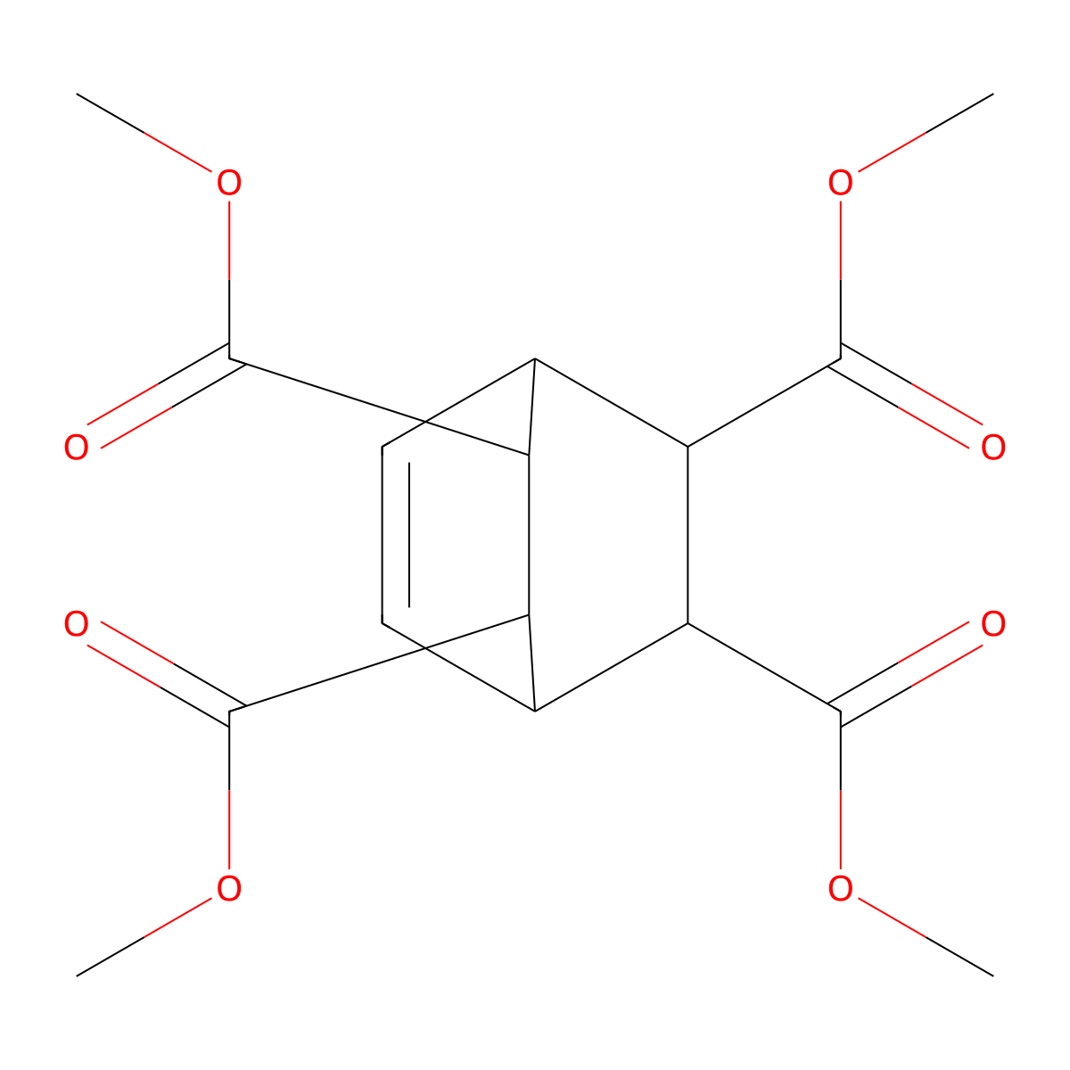 Tetramethylbicyclo(2.2.2)-7-octene-2,3,5,6-tetracarboxylate molecular structure, CAS 72598-54-0