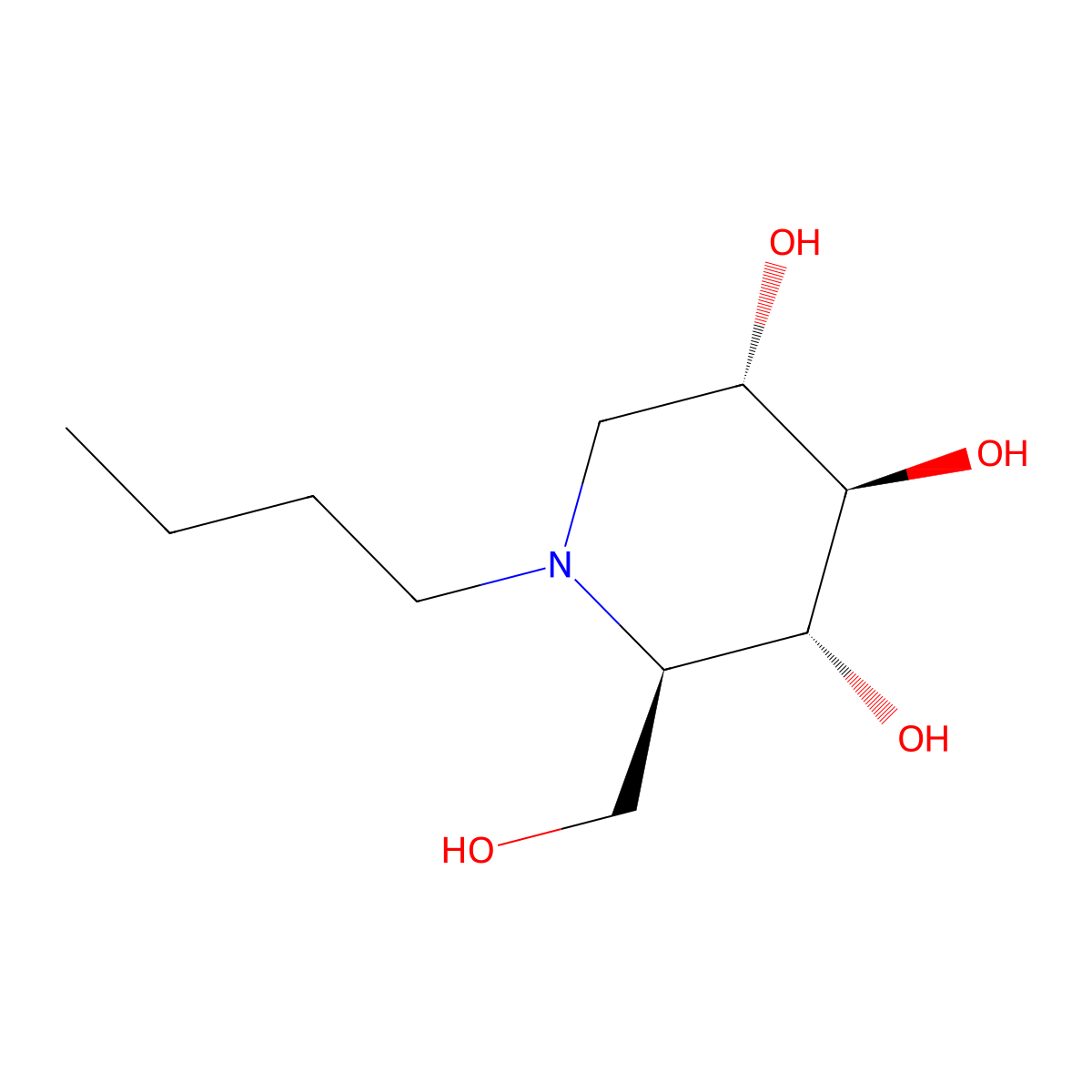 Miglustat molecular structure, CAS 72599-27-0