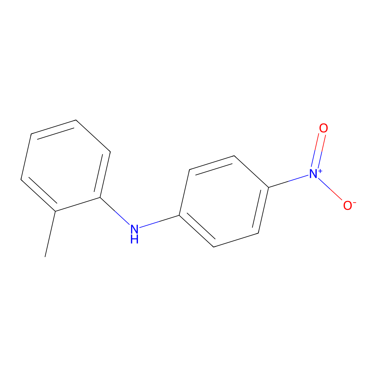 Benzenamine, 2-methyl-N-(4-nitrophenyl)- molecular structure, CAS 726-10-3