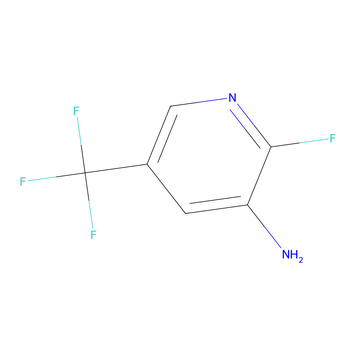 2-Fluoro-5-(trifluoromethyl)pyridin-3-amine molecular structure, CAS 72600-65-8