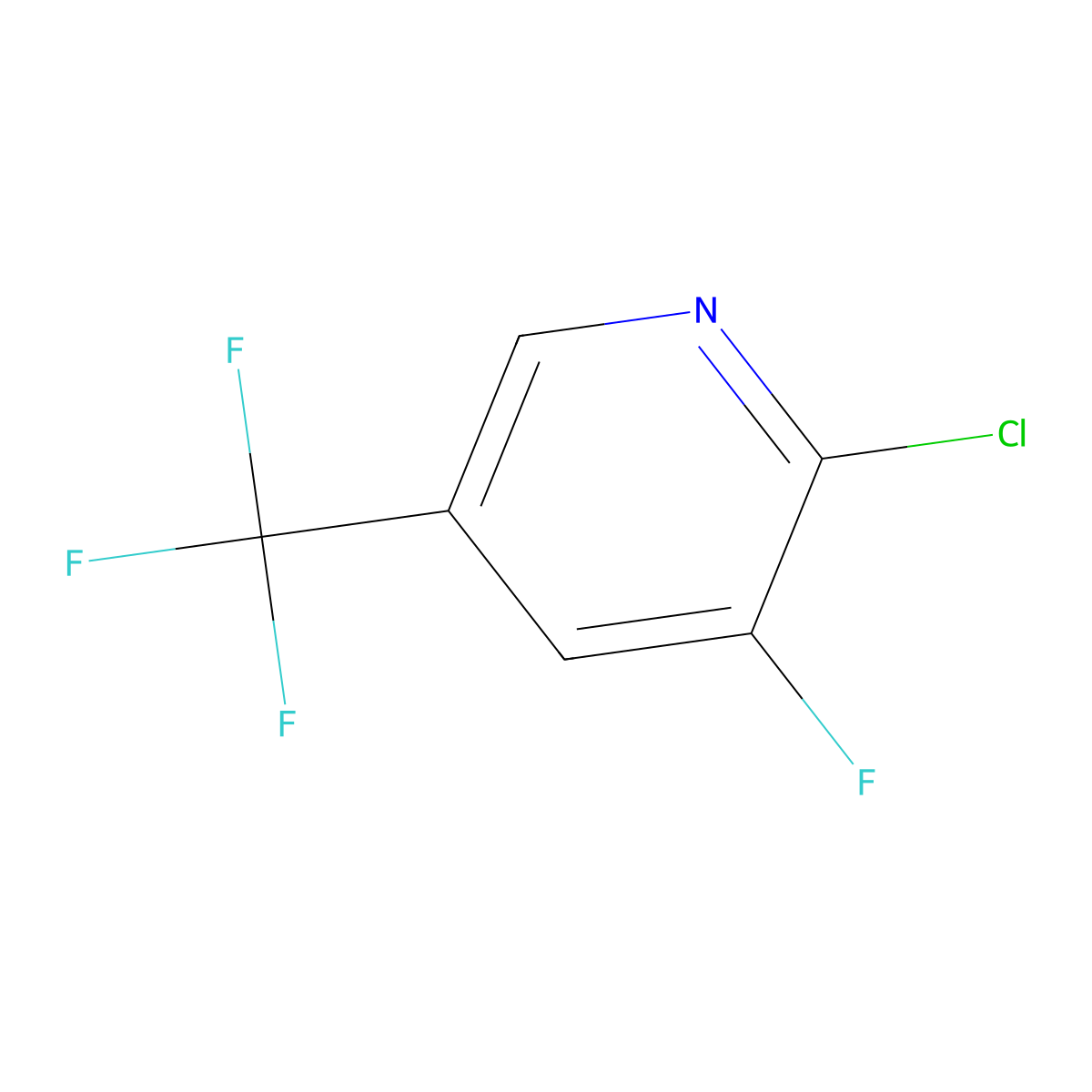 2-Chloro-3-fluoro-5-(trifluoromethyl)pyridine molecular structure, CAS 72600-67-0