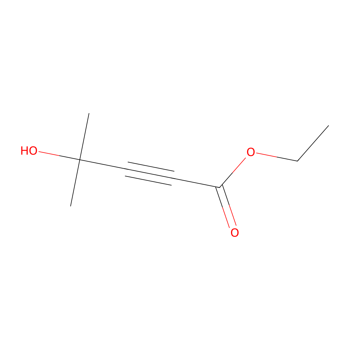 4-Hydroxy-4-methyl-pent-2-ynoic acid ethyl ester molecular structure, CAS 72601-11-7