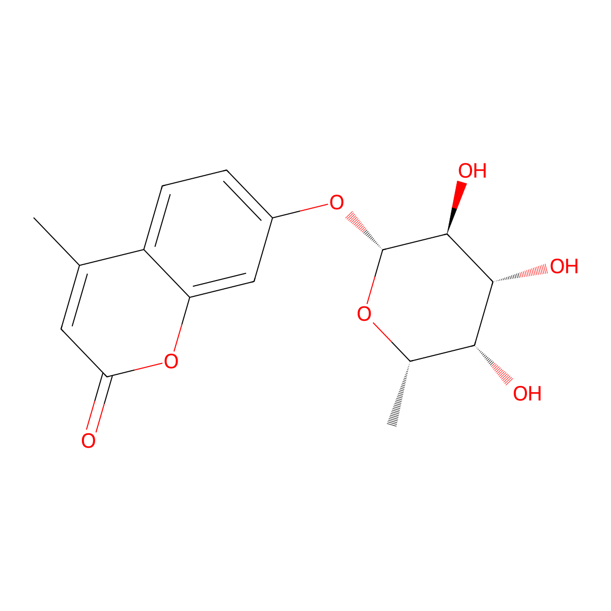 7-[(6-Deoxy-beta-L-galactopyranosyl)oxy]-4-methyl-2H-1-benzopyran-2-one molecular structure, CAS 72601-82-2