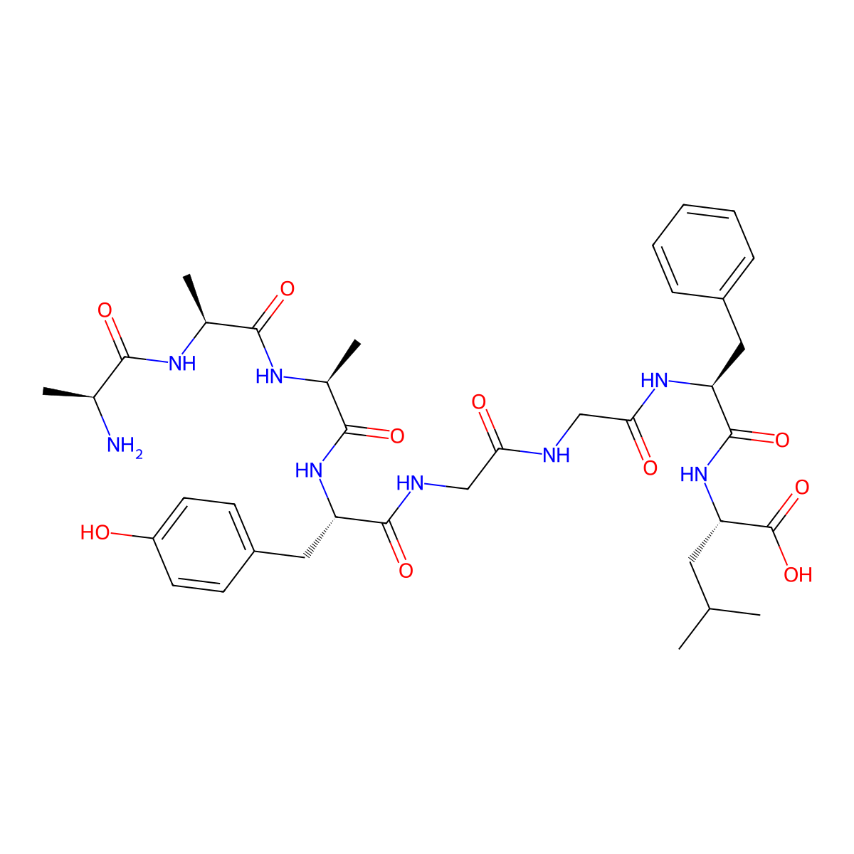 Ala-Ala-Ala-Tyr-Gly-Gly-Phe-Leu molecular structure, CAS 72601-97-9