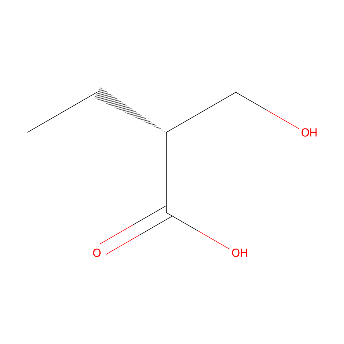 (R)-2-(hydroxymethyl)butanoic acid molecular structure, CAS 72604-79-6