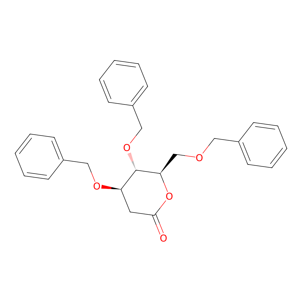 (4R,5S,6R)-4,5-Bis(benzyloxy)-6-(benzyloxymethyl)tetrahydro-2H-pyran-2-one molecular structure, CAS 72605-77-7