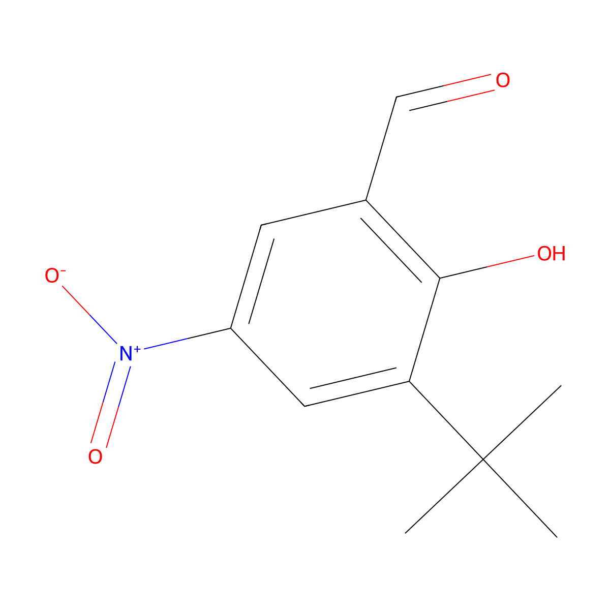 3-Tert-butyl-2-hydroxy-5-nitrobenzaldehyde molecular structure, CAS 72607-35-3