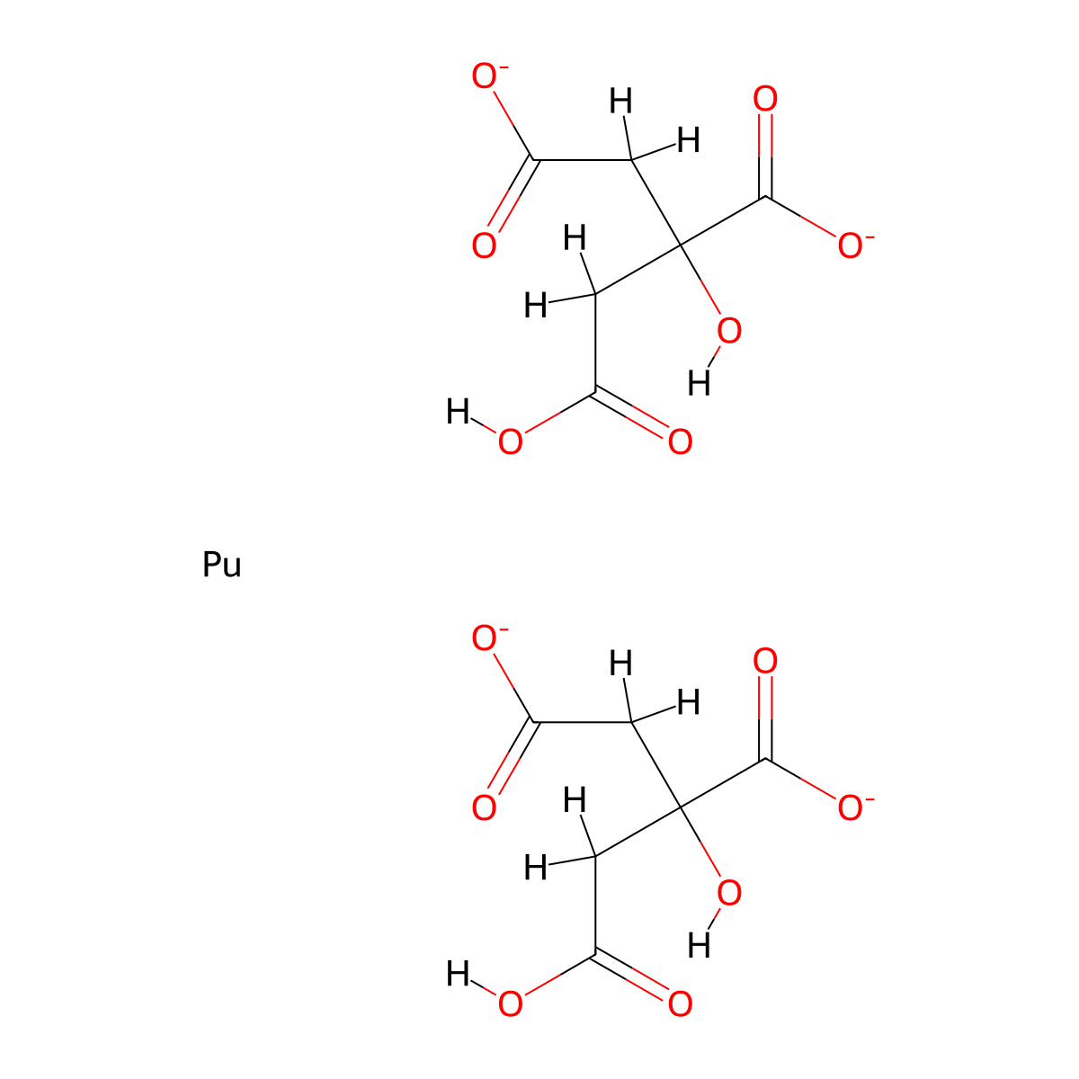 Plutonium citrate molecular structure, CAS 7261-07-6