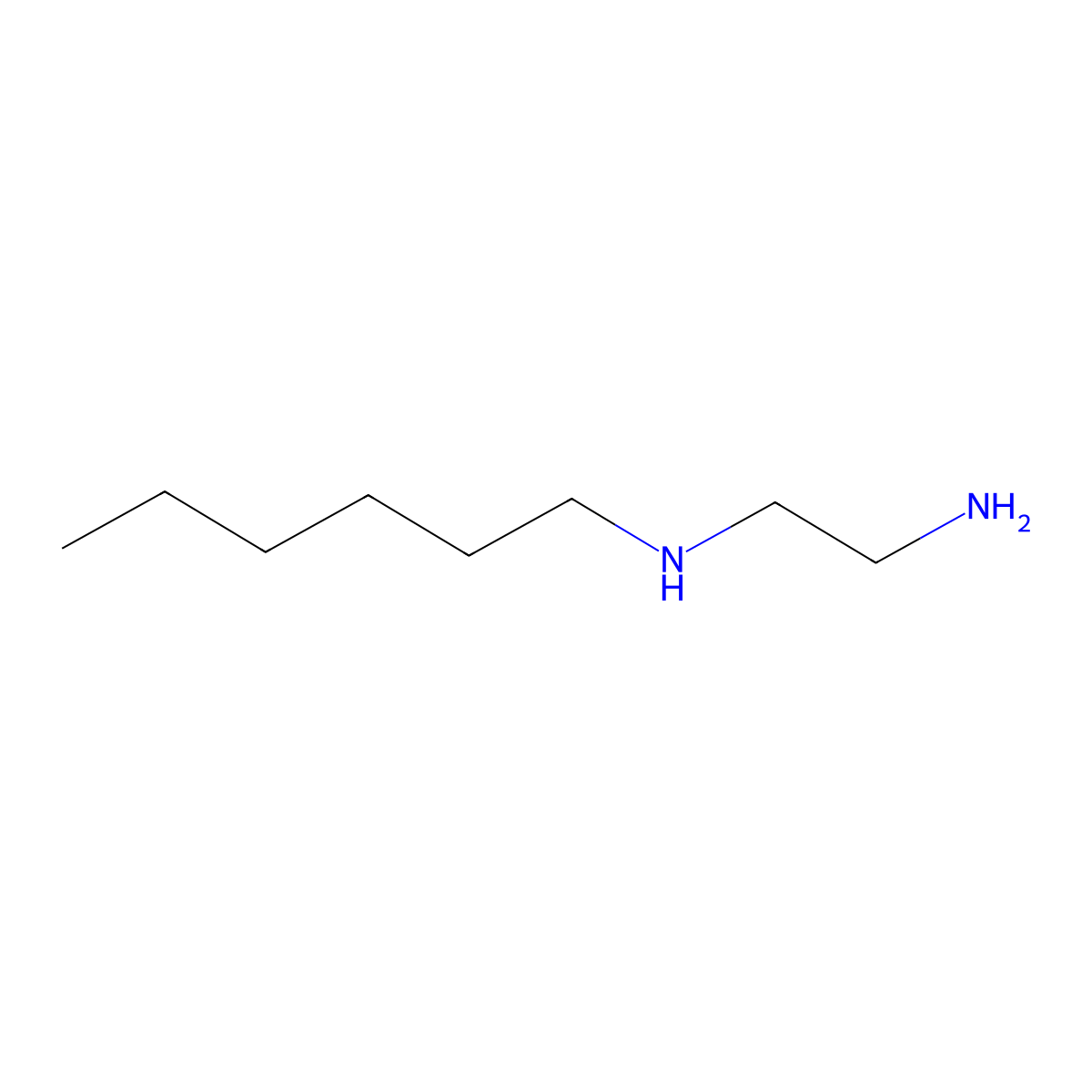 N-Hexylethylenediamine molecular structure, CAS 7261-70-3