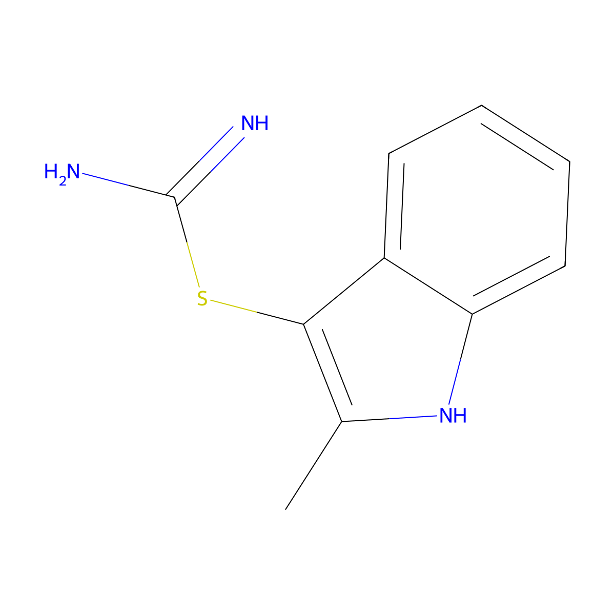 (2-methyl-1H-indol-3-yl) carbamimidothioate molecular structure, CAS 72610-15-2