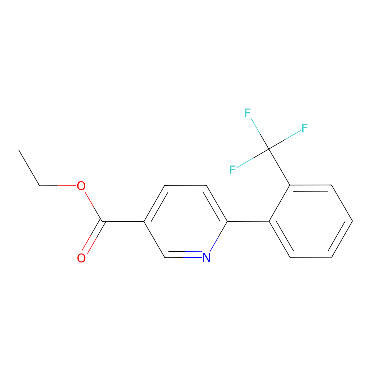 Ethyl 6-[2-(trifluoromethyl)phenyl]pyridine-3-carboxylate molecular structure, CAS 726136-59-0