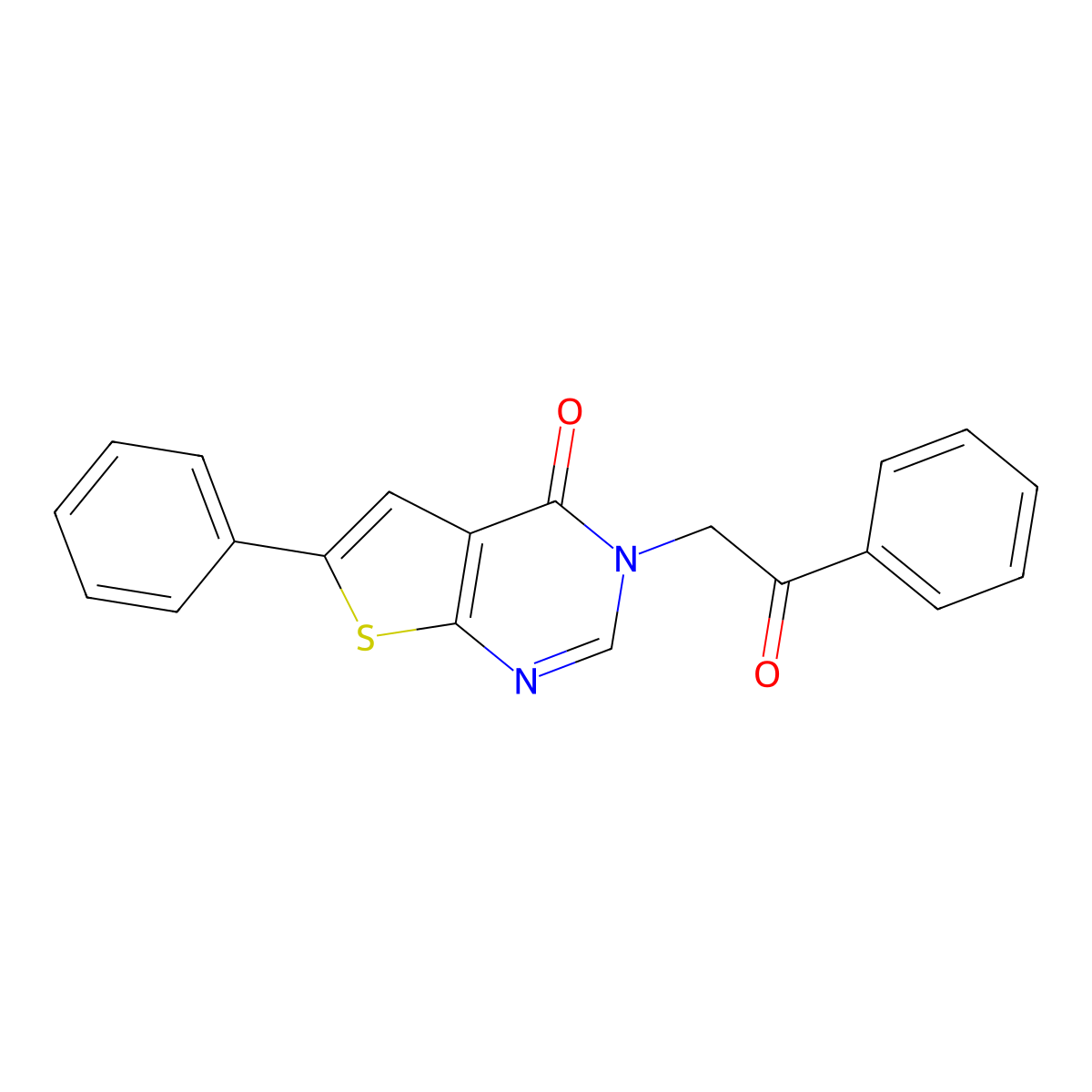 3-(2-oxo-2-phenylethyl)-6-phenylthieno[2,3-d]pyrimidin-4(3H)-one molecular structure, CAS 726136-97-6