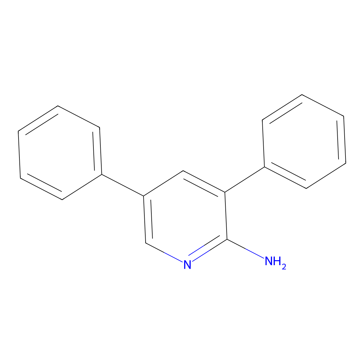 2-Amino-3,5-diphenylpyridine molecular structure, CAS 726138-31-4
