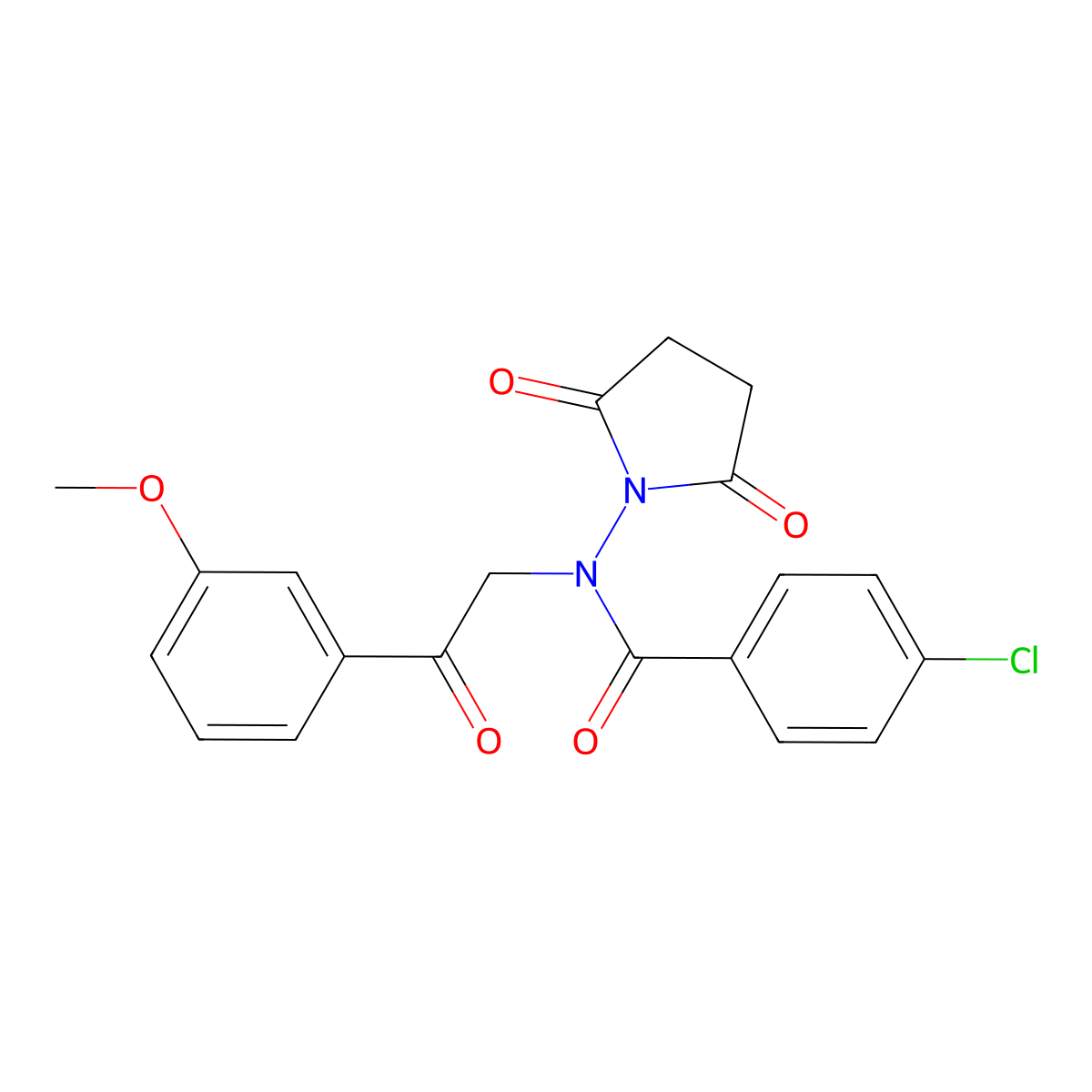 4-chloro-N-(2,5-dioxopyrrolidin-1-yl)-N-[2-(3-methoxyphenyl)-2-oxoethyl]benzamide molecular structure, CAS 726140-72-3