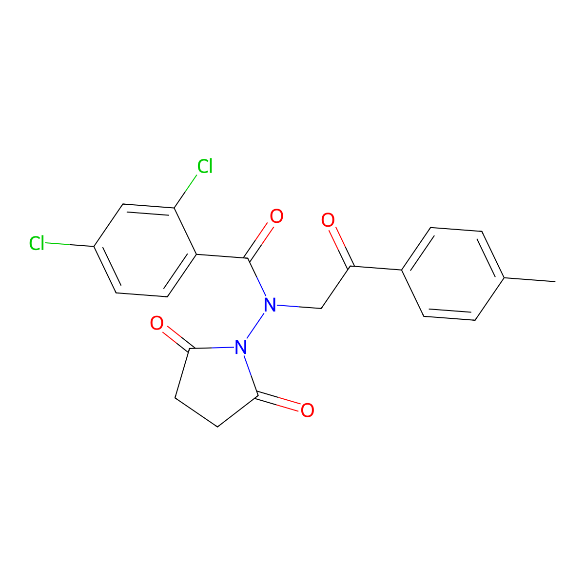 2,4-dichloro-N-(2,5-dioxopyrrolidin-1-yl)-N-[2-(4-methylphenyl)-2-oxoethyl]benzamide molecular structure, CAS 726140-73-4