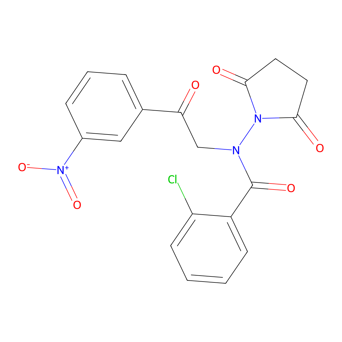 2-chloro-N-(2,5-dioxopyrrolidin-1-yl)-N-[2-(3-nitrophenyl)-2-oxoethyl]benzamide molecular structure, CAS 726140-87-0