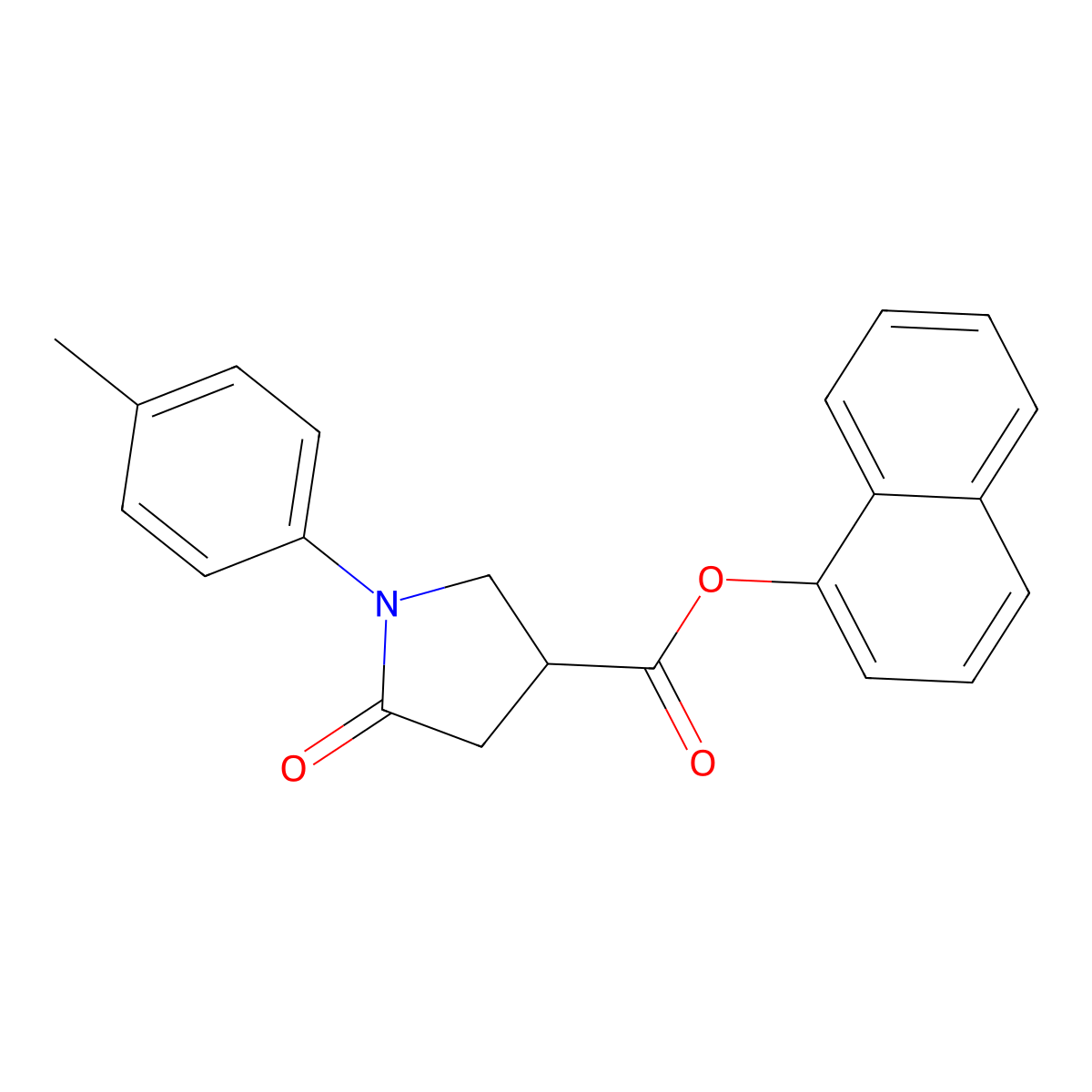 Naphthalen-1-yl 1-(4-methylphenyl)-5-oxopyrrolidine-3-carboxylate molecular structure, CAS 726141-64-6