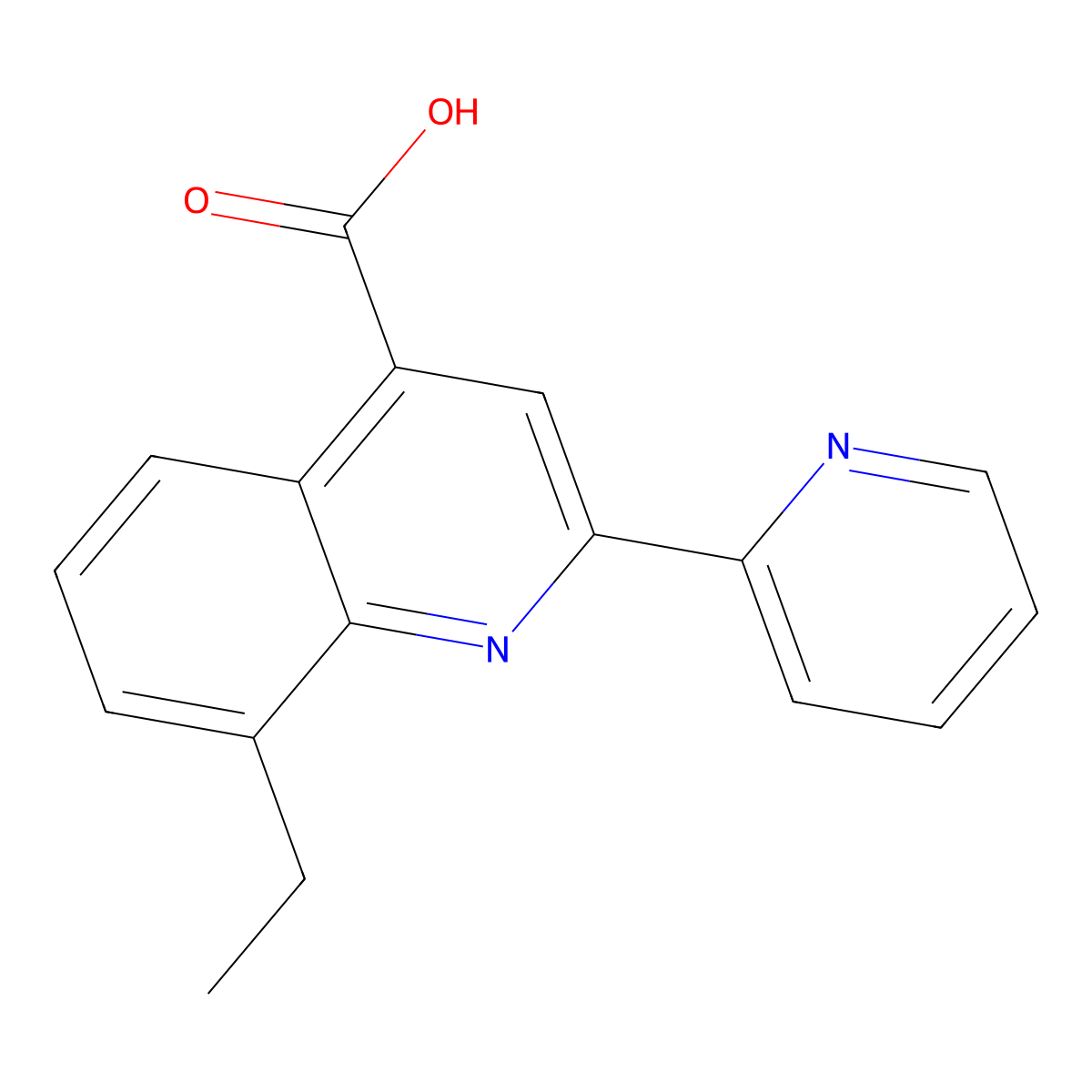 8-Ethyl-2-pyridin-2-ylquinoline-4-carboxylic acid molecular structure, CAS 726144-14-5