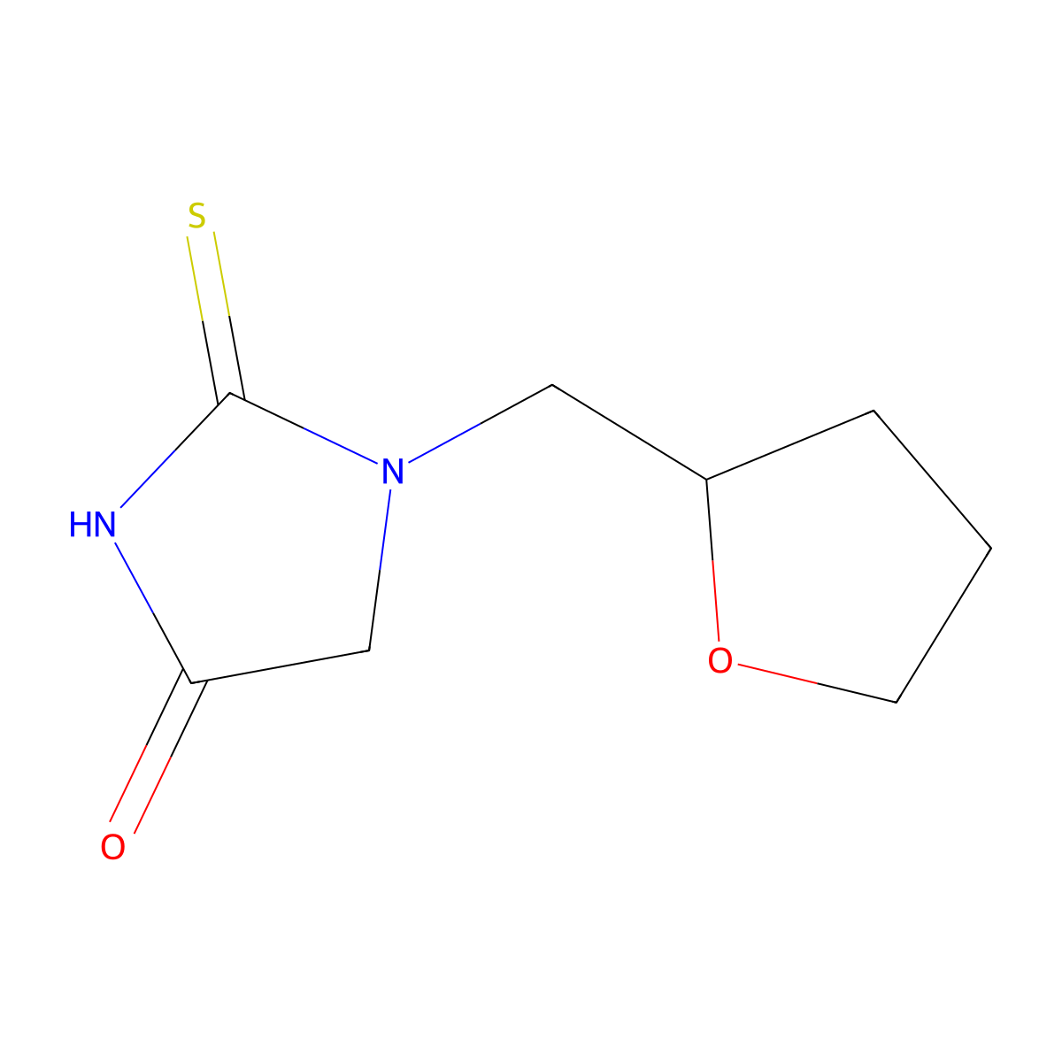 1-(Tetrahydrofuran-2-ylmethyl)-2-thioxoimidazolidin-4-one molecular structure, CAS 726144-41-8
