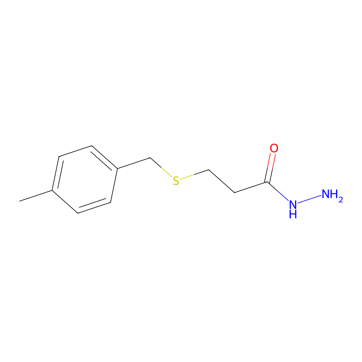 3-[(4-Methylbenzyl)sulfanyl]propanehydrazide molecular structure, CAS 726144-48-5