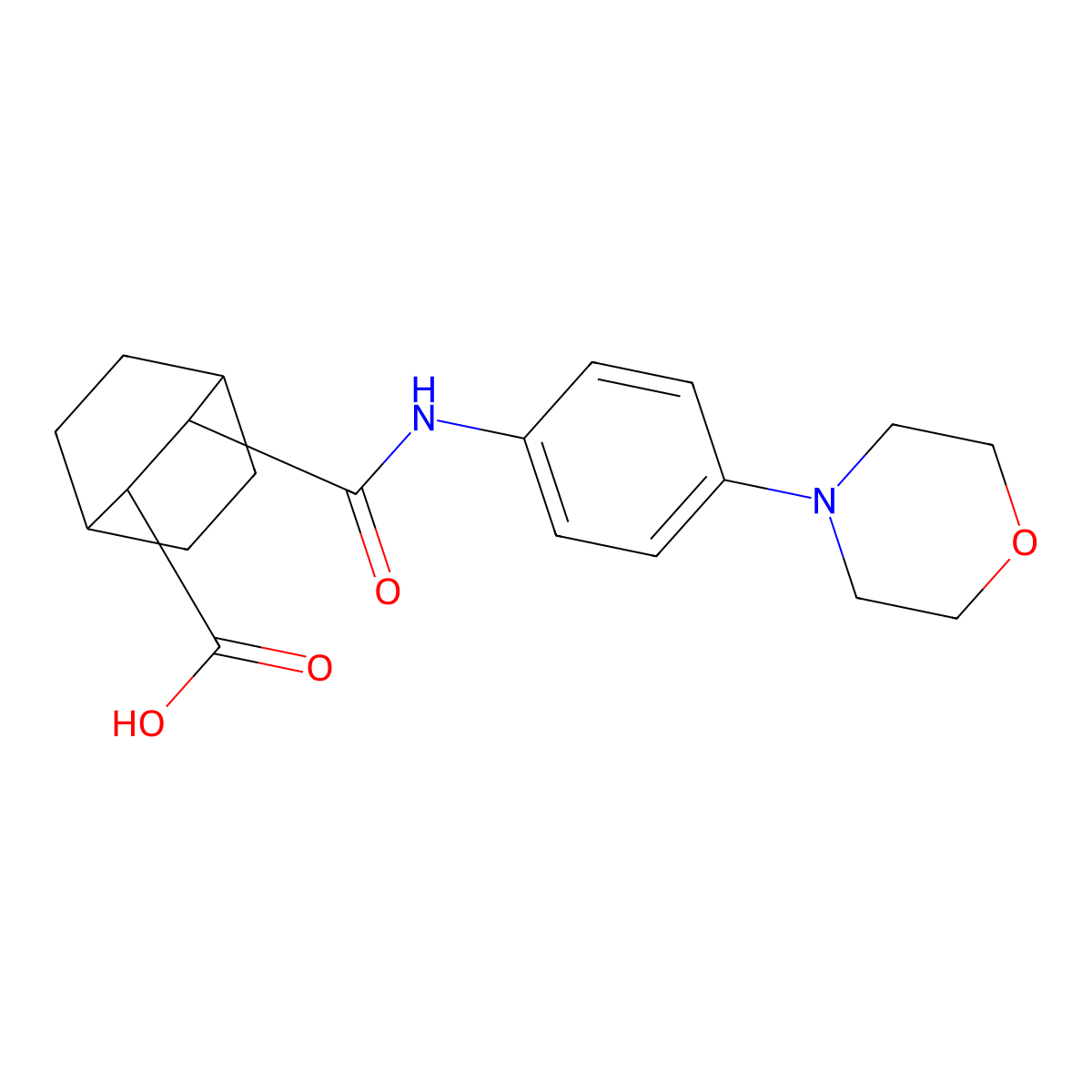 3-{[4-(Morpholin-4-yl)phenyl]carbamoyl}bicyclo[2.2.2]octane-2-carboxylic acid molecular structure, CAS 726144-51-0
