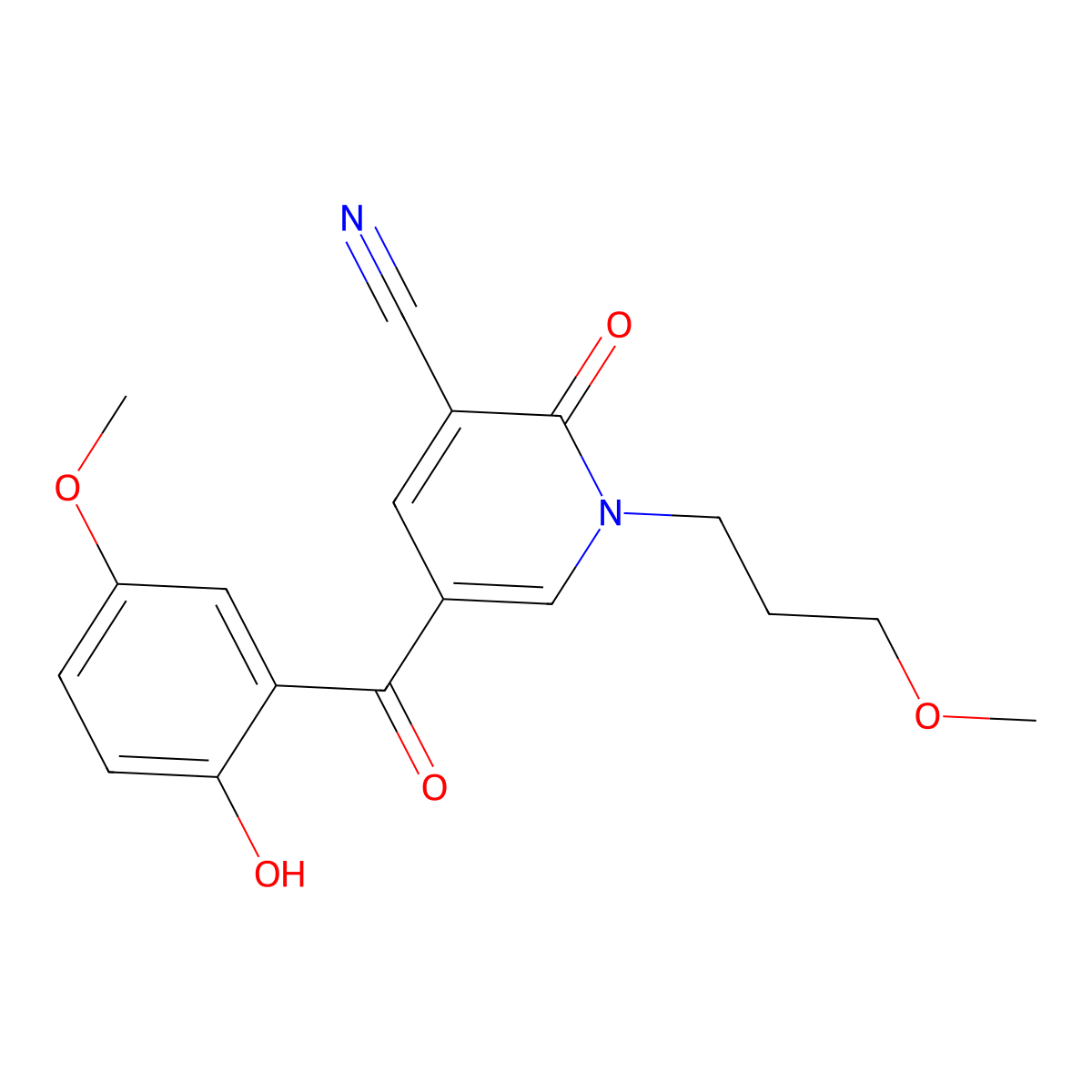 5-(2-Hydroxy-5-methoxybenzoyl)-1-(3-methoxypropyl)-2-oxo-1,2-dihydropyridine-3-carbonitrile molecular structure, CAS 726146-05-0
