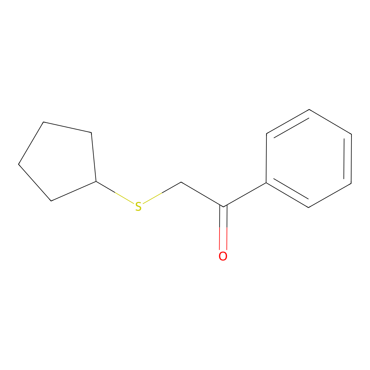 2-(Cyclopentylsulfanyl)-1-phenylethan-1-one molecular structure, CAS 726148-07-8