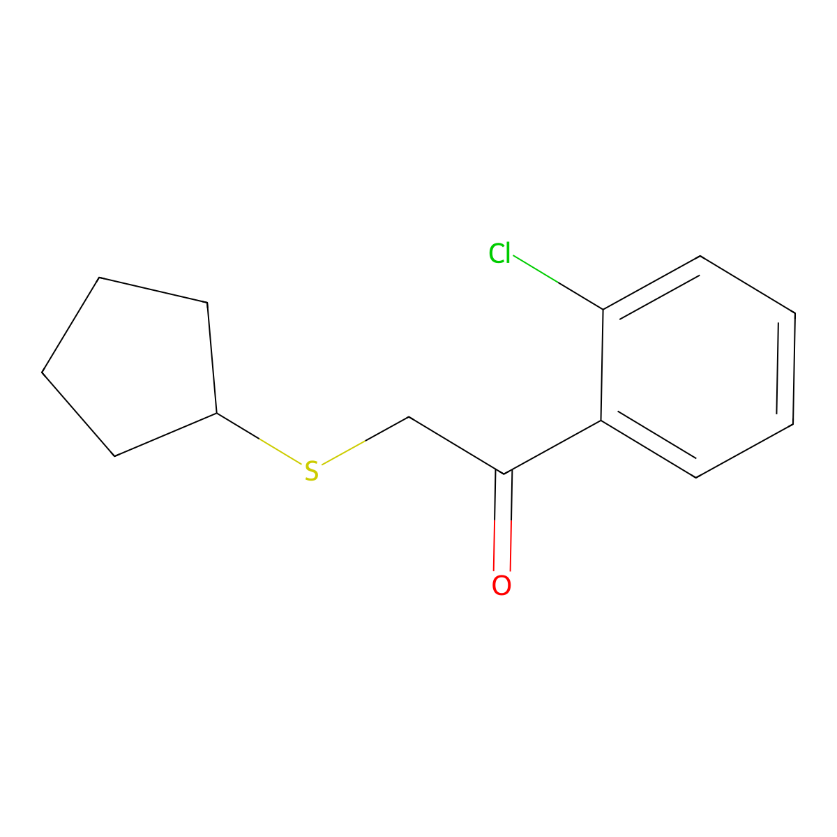 1-(2-Chlorophenyl)-2-(cyclopentylsulfanyl)ethan-1-one molecular structure, CAS 726149-06-0
