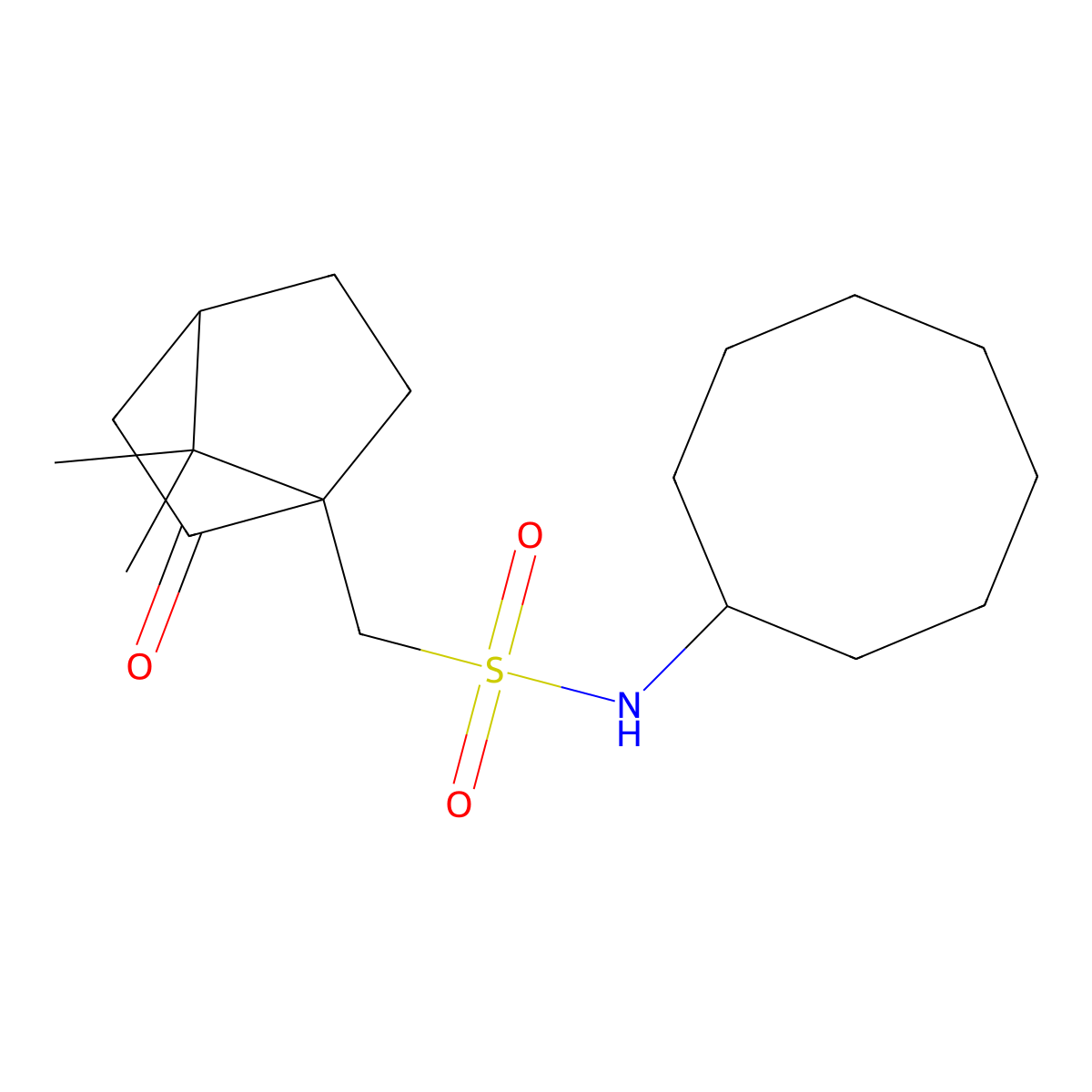 1-{[(Cyclooctylamino)sulfonyl]methyl}-7,7-dimethylbicyclo[2.2.1]heptan-2-one molecular structure, CAS 726149-14-0
