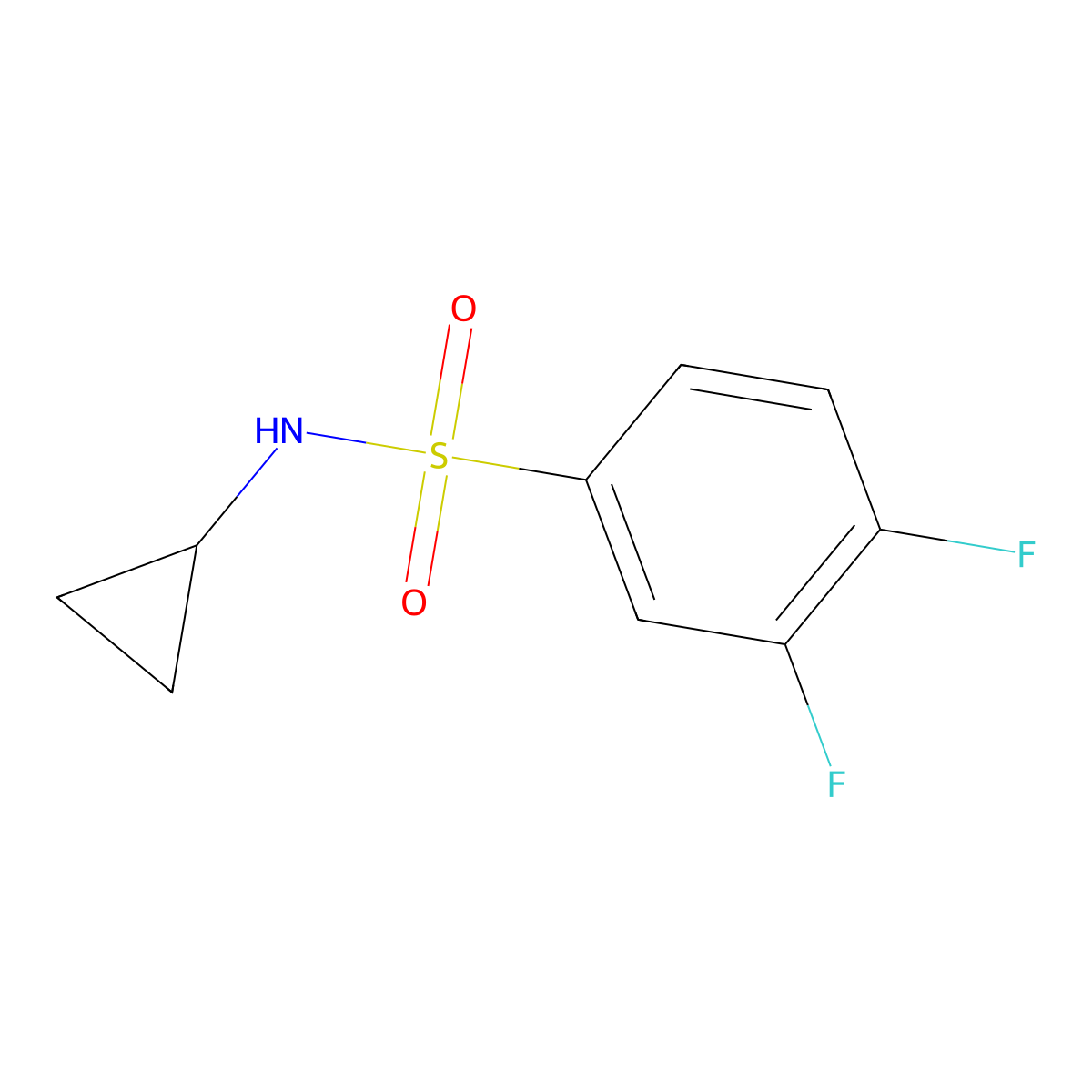 N-cyclopropyl-3,4-difluorobenzenesulfonamide molecular structure, CAS 726149-96-8