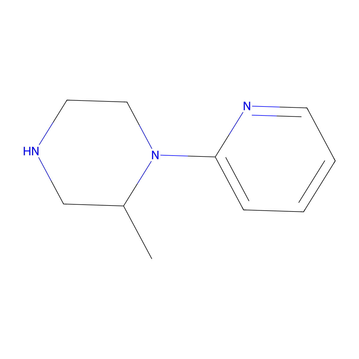 2-Methyl-1-(pyridin-2-YL)piperazine molecular structure, CAS 72615-69-1