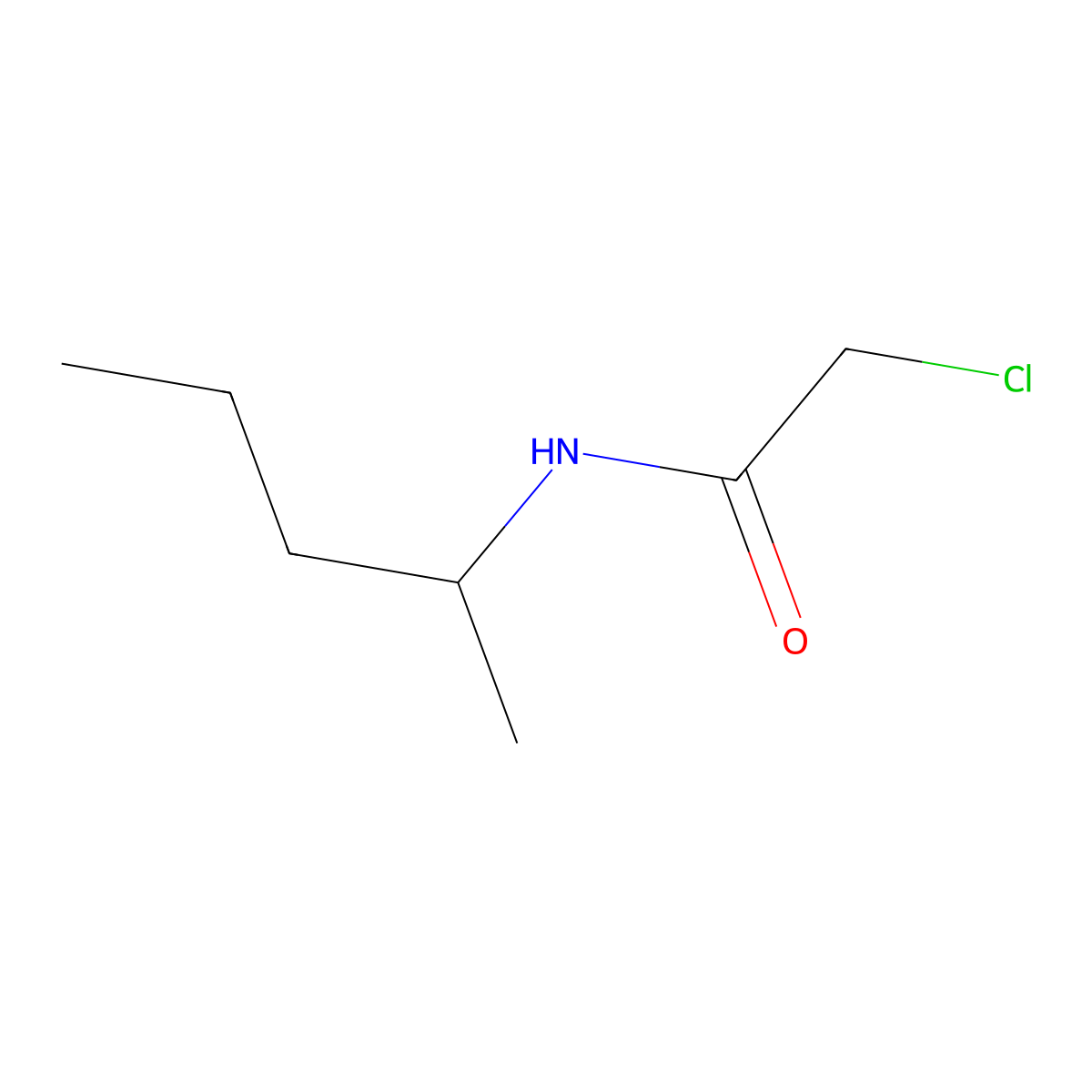2-chloro-N-(pentan-2-yl)acetamide molecular structure, CAS 726150-74-9