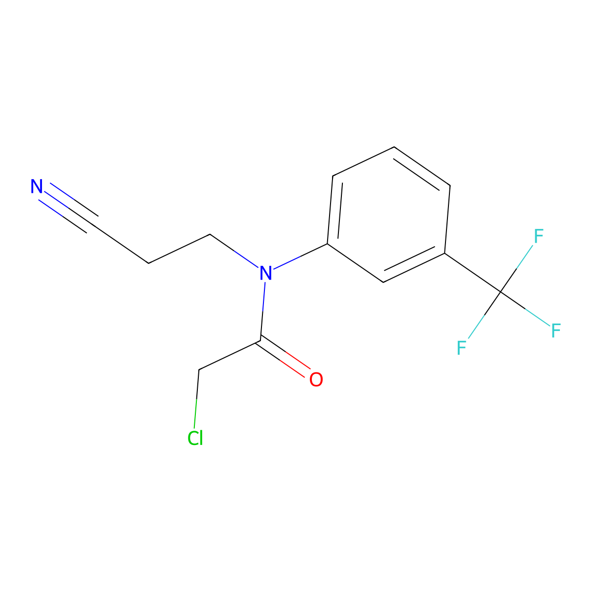 2-chloro-N-(2-cyanoethyl)-N-[3-(trifluoromethyl)phenyl]acetamide molecular structure, CAS 726151-31-1
