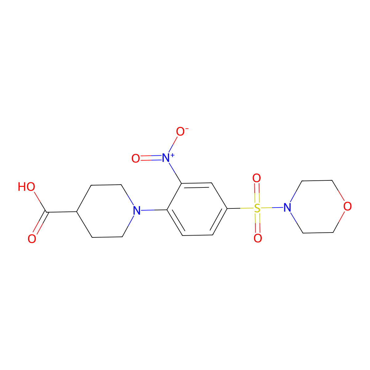 1-[4-(Morpholine-4-sulfonyl)-2-nitrophenyl]piperidine-4-carboxylic acid molecular structure, CAS 726151-51-5
