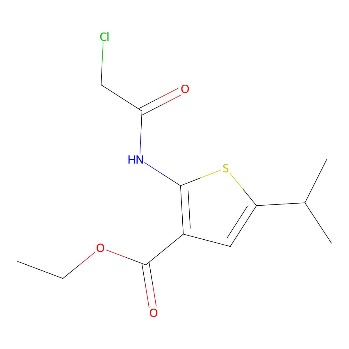 2-(2-Chloro-acetylamino)-5-isopropyl-thiophene-3-carboxylic acid ethyl ester molecular structure, CAS 726152-04-1
