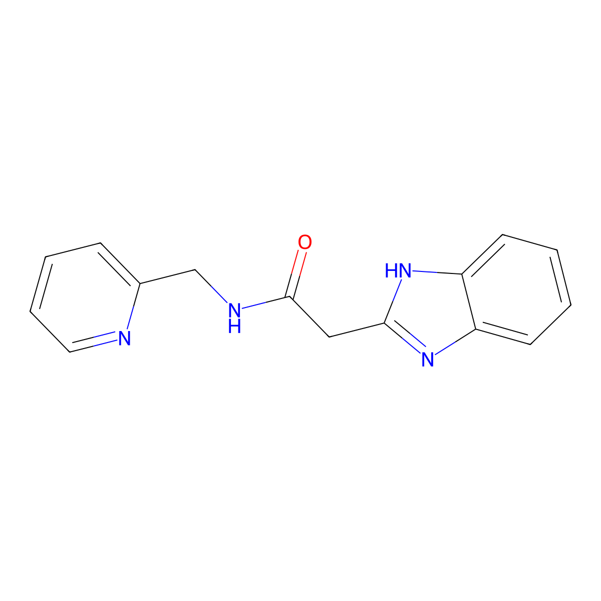 2-(1H-1,3-benzodiazol-2-yl)-N-[(pyridin-2-yl)methyl]acetamide molecular structure, CAS 726152-30-3
