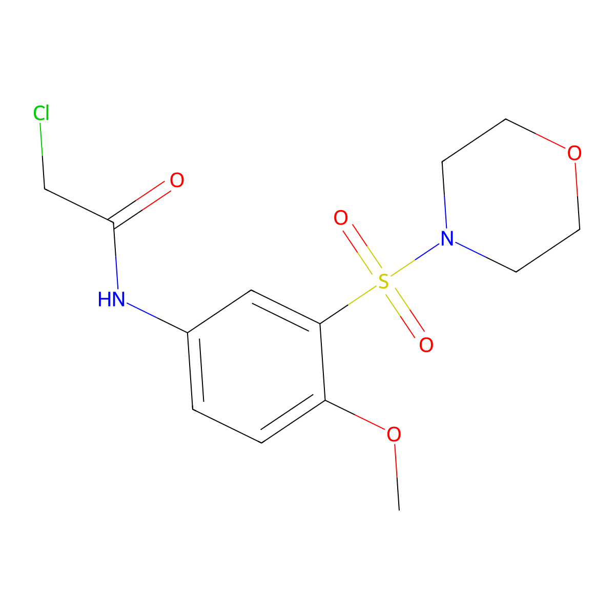 2-chloro-N-[4-methoxy-3-(morpholine-4-sulfonyl)phenyl]acetamide molecular structure, CAS 726152-34-7