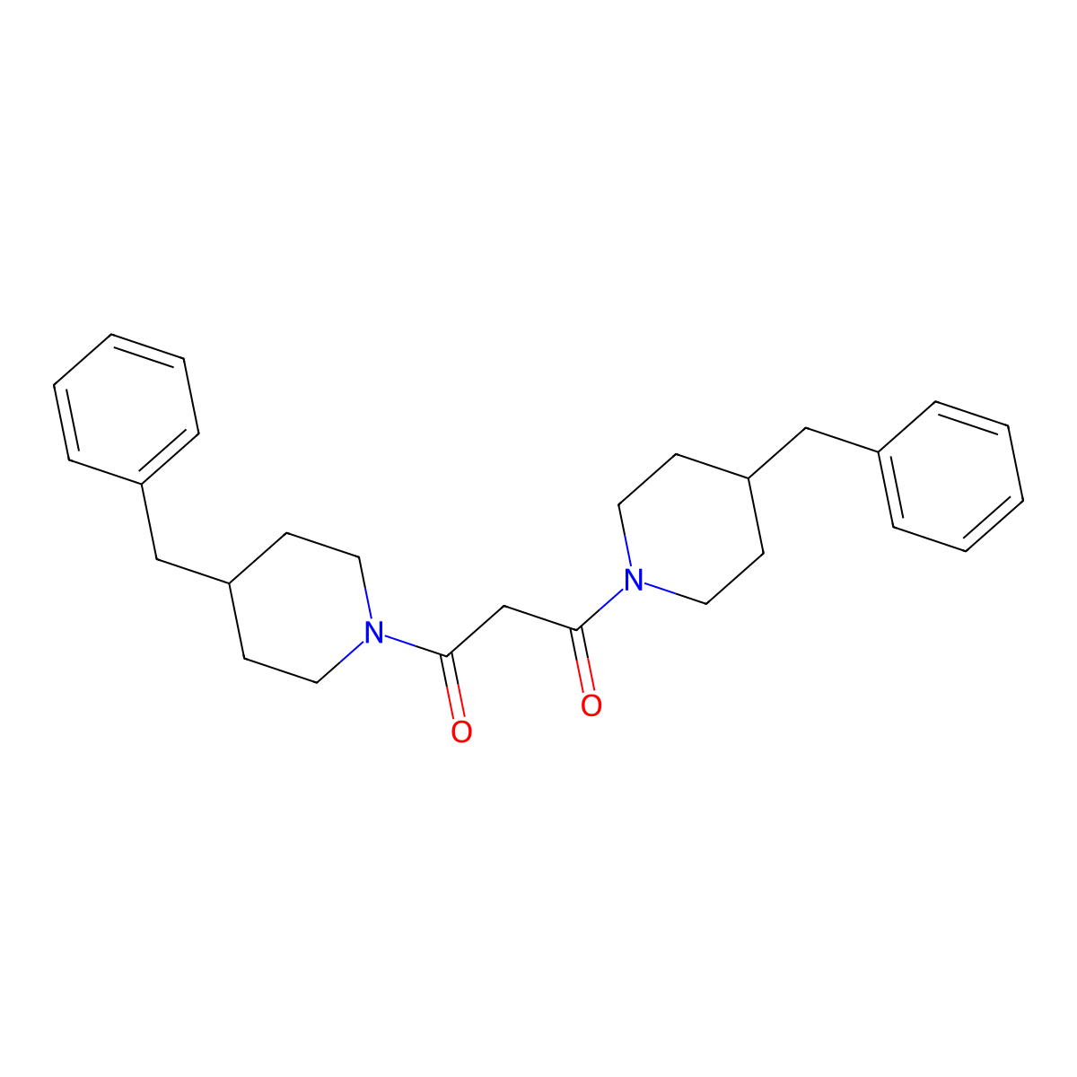 1,3-Bis(4-benzylpiperidin-1-yl)propane-1,3-dione molecular structure, CAS 726152-94-9