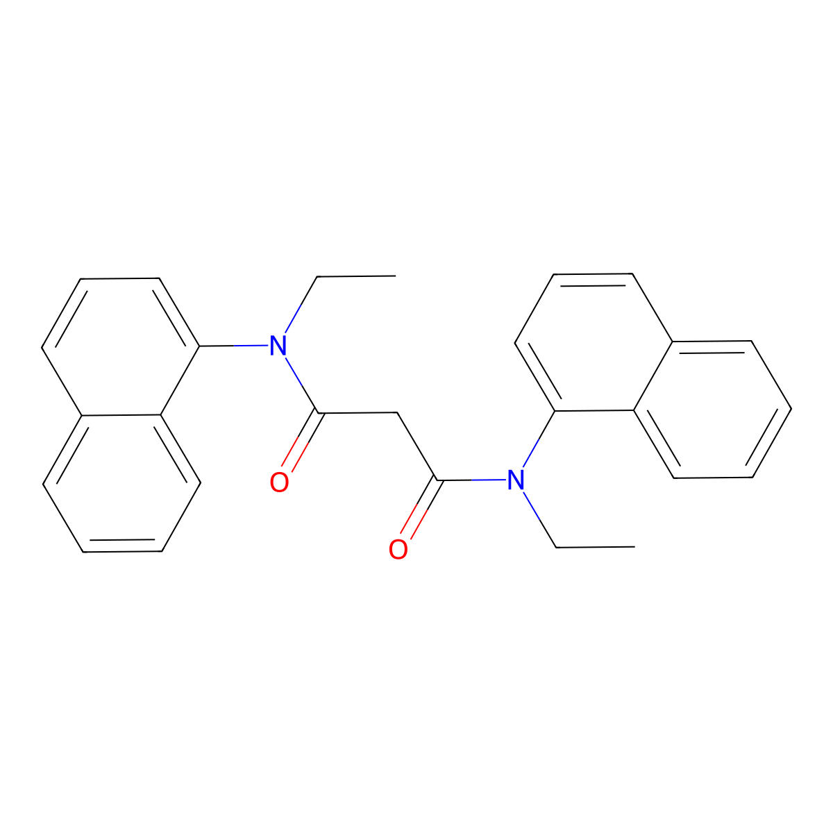 N,N'-Diethyl-N,N'-di-naphthalen-1-yl-malonamide molecular structure, CAS 726153-00-0