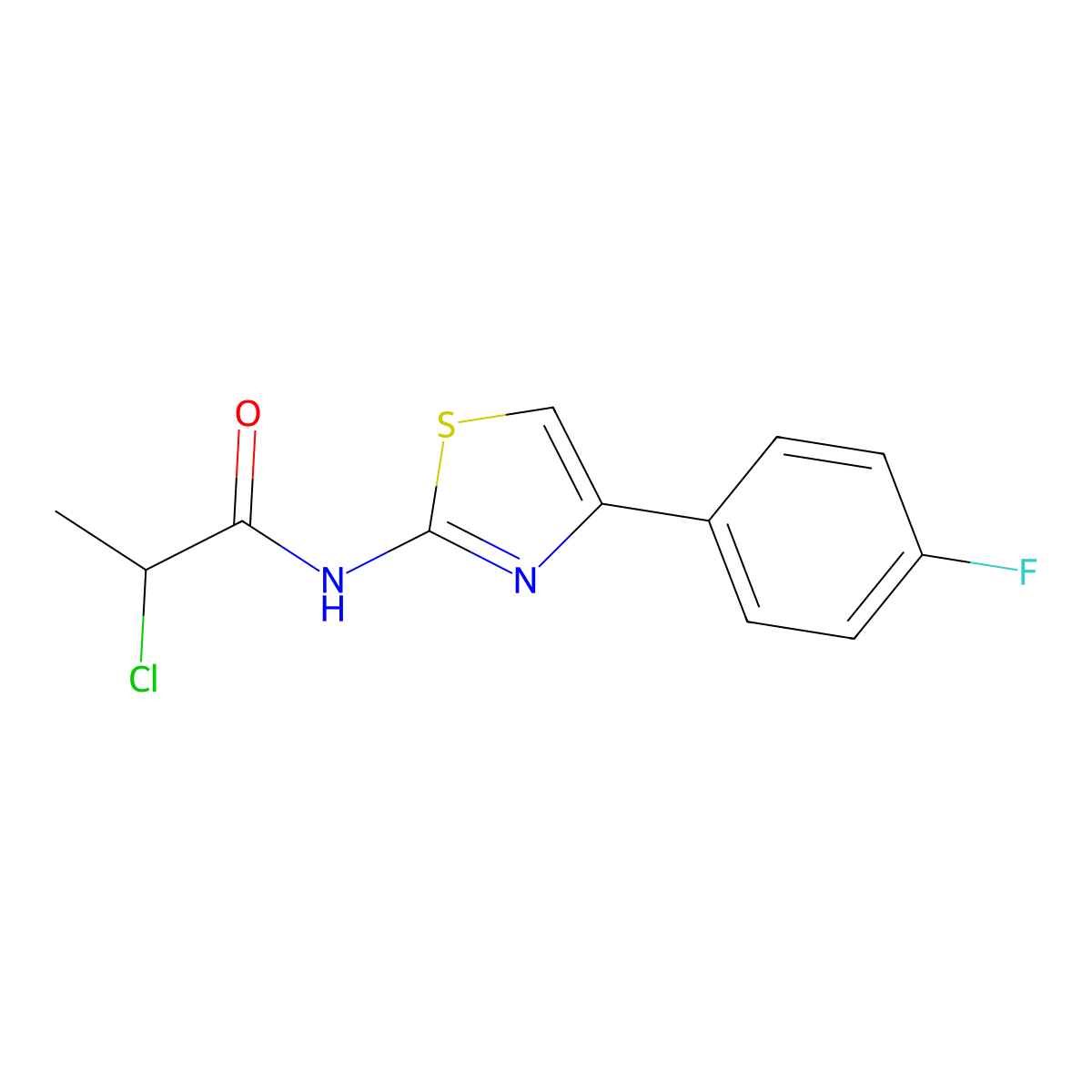 2-chloro-N-[4-(4-fluorophenyl)-1,3-thiazol-2-yl]propanamide molecular structure, CAS 726153-28-2