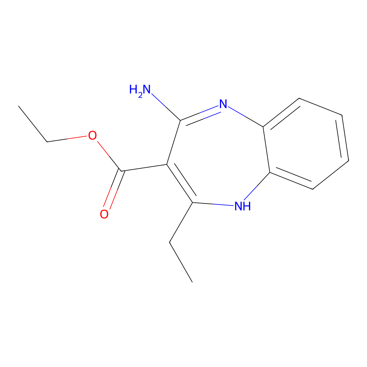 ethyl 4-amino-2-ethyl-1H-1,5-benzodiazepine-3-carboxylate molecular structure, CAS 726153-48-6