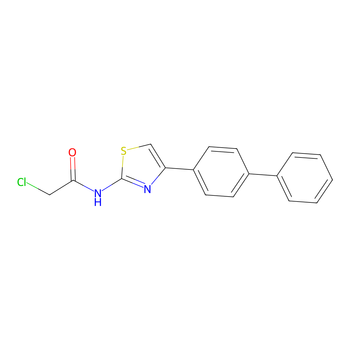N-(4-Biphenyl-4-yl-1,3-thiazol-2-yl)-2-chloroacetamide molecular structure, CAS 726153-55-5