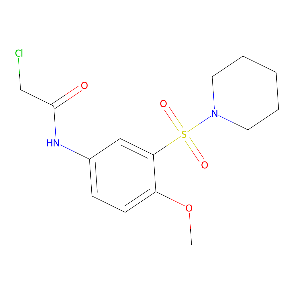 2-chloro-N-[4-methoxy-3-(piperidine-1-sulfonyl)phenyl]acetamide molecular structure, CAS 726153-87-3