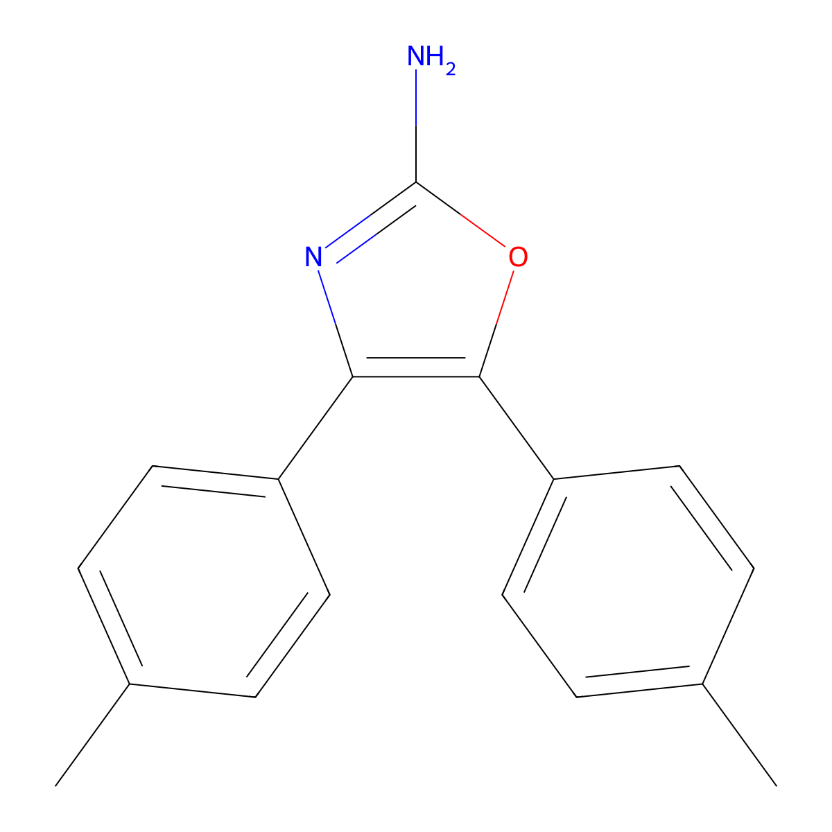 Bis(4-methylphenyl)-1,3-oxazol-2-amine molecular structure, CAS 726153-94-2